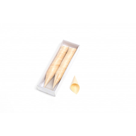 Box 100 coni di legno 8x3,5 cm