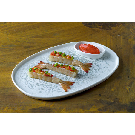 Piatto ovale con bordo cm 33,5x23 Lunar Ocean