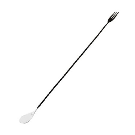 Bar spoon nero con forchetta