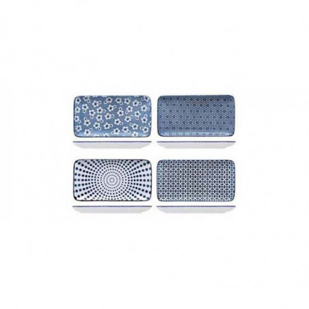 4 Vassoi Hanami blu, vari decori