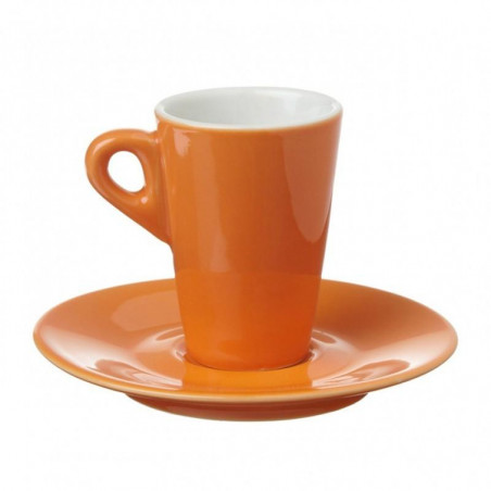 Tazza caffè con piattino Mara arancio