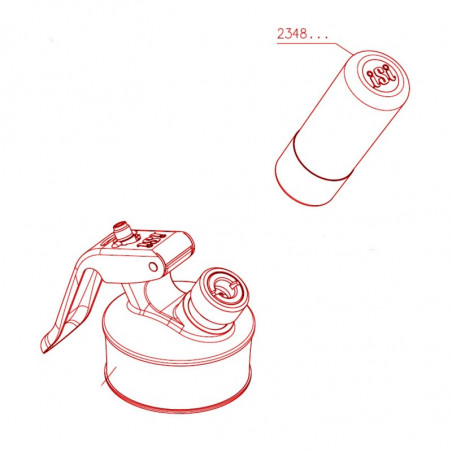 Caricatore sifone in acciaio rosso