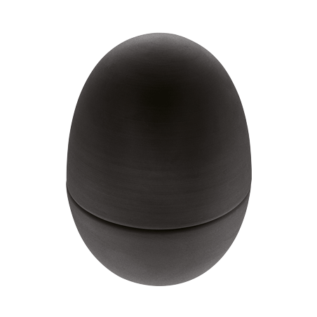 Uovo in porcellana nero opaco cm 13,5x17,5h Sumisura
