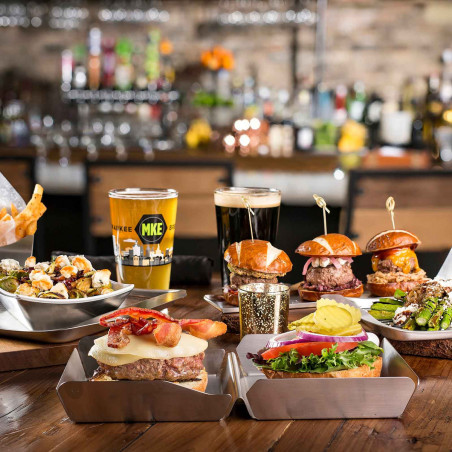 Scatola per hamburger in acciaio