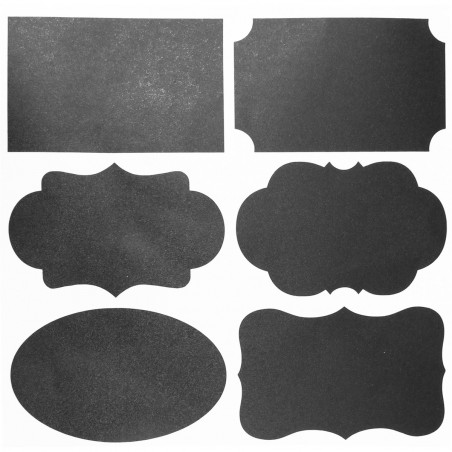 Etichette assortite per bottiglie finitura lavagna 48 pz