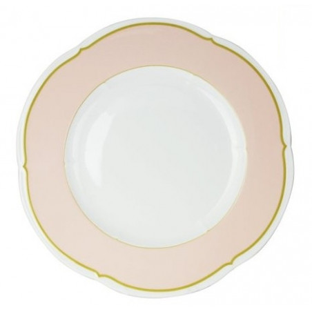 Piatto piano cm 33 rosa/oro Versailles