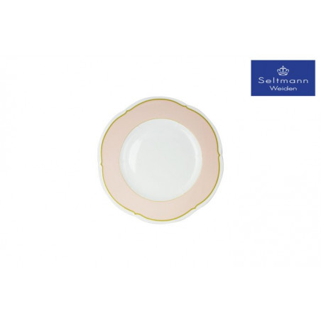 Piatto pane cm 18 rosa/oro Versailles