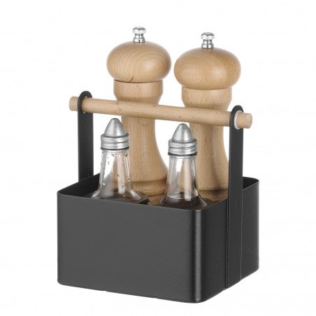 Porta spezie nero cm 17x13x16