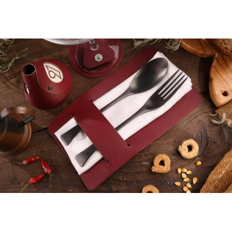 Dag Style - Conf. 4 Pz Porta Posate Juta Bordeaux