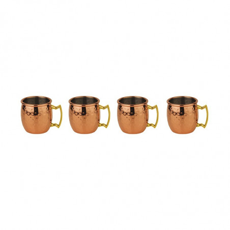Paderno Set 4 mini tazze cl 6 mug effetto rame martellato