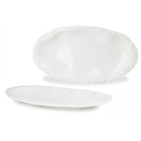 Piatto Ovale Cm 30x16 Effetto Pietra