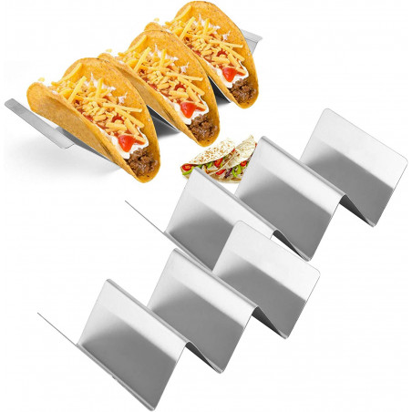 Porta 2/3 Tacos Acciaio Inox 14x5,5x4 Cm