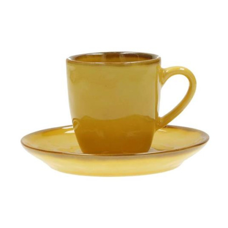 Rose & Tulipani Tazza Caffe C/p Ocra Con Piattino Concerto