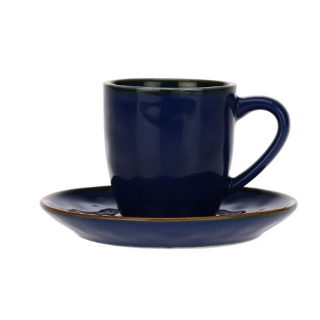 Rose & Tulipani Tazza Caffe' Con Piattino Blu Cobalto Concerto