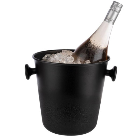 Secchio Vino Cm 15/21,5xH22 Lt 5 Alluminio Abs Nero