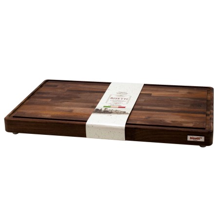 Tagliere Con Raccoglisugo Cm 50x35x4 Rettangolare In Noce Bisetti