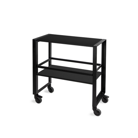 Carrello Gueridon Nero Cm 70x35x73h Industrial Abert