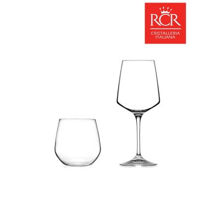 Kit Calice Vino Cl 46 + Bicchiere Acqua Cl 38 Aria Rcr