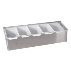 Portacondimenti Inox 5 Scomparti Barty Cm 38