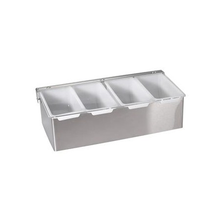 Portacondimenti Inox 4 Scomparti Barty