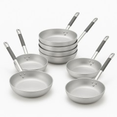 Set Professionale Pentole Agnelli di 8 padelle svasate alte in alluminio per Induzione