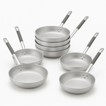 Set Professionale Pentole Agnelli di 8 padelle svasate alte in alluminio per Induzione