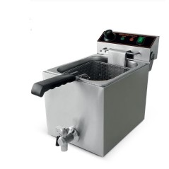 Friggitrice 8 Lt. con rubinetto Horecatech| Fritture professionali