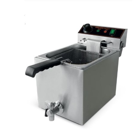 Friggitrice 8 Lt. con rubinetto Horecatech| Fritture professionali