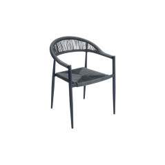 Poltrona Milano alluminio antracite con corda grigia