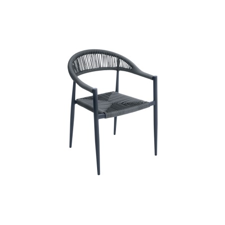 Poltrona Milano alluminio antracite con corda grigia