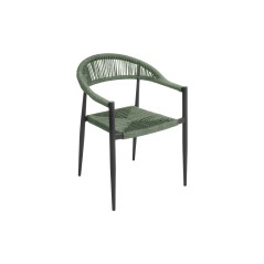 Poltrona Milano alluminio antracite con corda verde