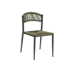 Sedia Milano alluminio antracite con corda verde