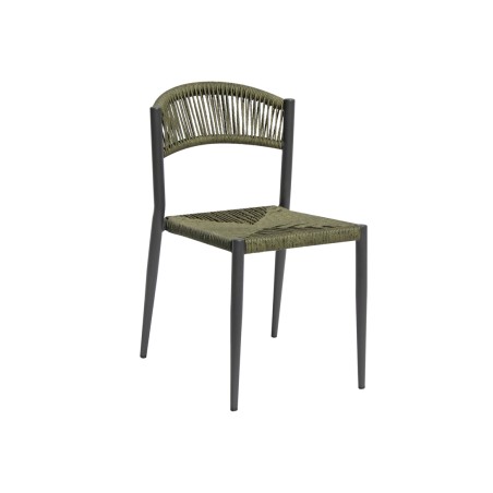 Sedia Milano alluminio antracite con corda verde