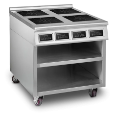 Cucina a Induzione Digitale 4 Zone UNIKA Kitchen 900 – Sistema AhC, 17 kW, Struttura AISI 304