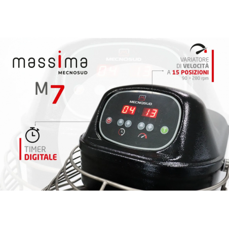 Impastatrice a Spirale Mecnosud Massima M7 Nera - 10 litri, professionale