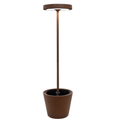 Lampada da terra Poldina Reverso Solar con vaso Corten – Zafferano