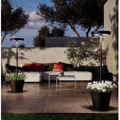 Lampada da terra Poldina Reverso Solar con vaso Corten – Zafferano