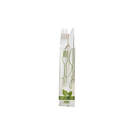 Set coltello-forchetta-tovagliolo conf.pz.50 - Posate bio Leone