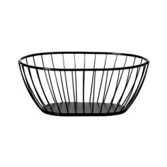 Cestino ovale buffet nero acciaio 20x15 cm Basky