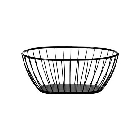 Cestino ovale buffet nero acciaio 20x15 cm Basky